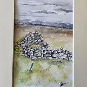 Mini original Watercolour of a ruined house image 1