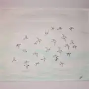 Medium original watercolour of flying sanderlings image 2