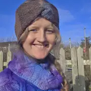 Hand Knitted camel headband image 1