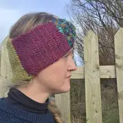 Hand Knitted multicolour headband image 2