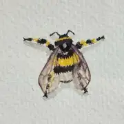 Mini Original Watercolour of a bee image 1