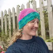 Hand Knitted hand dyed merino hat image 3