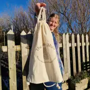 The Weaving Shed branded recycled cotton drawstring bag image 4