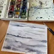 Mini original Watercolour of a seascape image 2