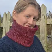 Hand Knitted merino blend cowl image 4