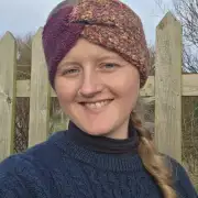 Hand Knitted merino wool blend headband image 1
