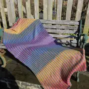 Two Sisters Tweed Throw Lambswool - rainbow! image 2