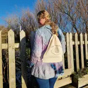 The Weaving Shed branded recycled cotton drawstring bag image 1