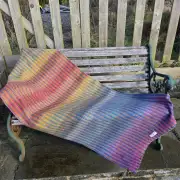 Two Sisters Tweed Throw Lambswool - rainbow! image 4