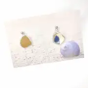 Sea Glass and pottery stud earrings image 1