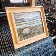 Original acrylic of ewe and lamb framed image 3