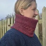 Hand Knitted merino blend cowl image 5