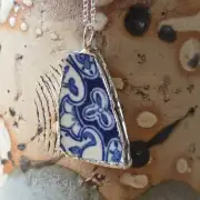 Pottery Glass Necklace Stained Glass Effect image 1