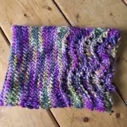 Hand Knitted thistle cowl image 2