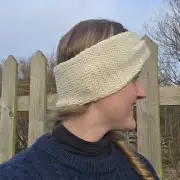 Hand Knitted undyed alpaca and milksheep headband image 3