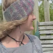 Hand Knitted heather tones headband image 3