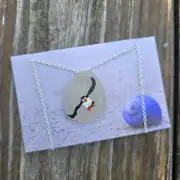 Painted sea glass necklace image 1