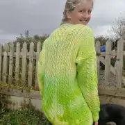 Hand dyed merino wool jumper L image 3