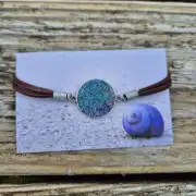 Harris tweed and faux leather bracelet image 1