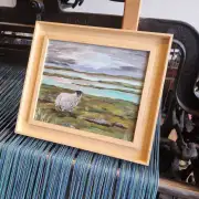 Original acrylic of ewe and lamb framed image 2