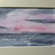 Mini original watercolour of a seascape image 1