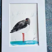 Mini Original Watercolour of an oystercatcher image 2