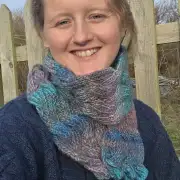 Hand Knitted button scarf image 1