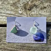 Sea Glass and Pottery Earrings image 1