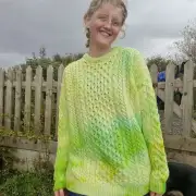 Hand dyed merino wool jumper L image 1