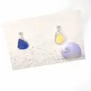 Sea Glass and pottery stud earrings image 1