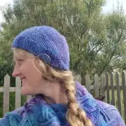 Hand Knitted hand dyed alpaca hat image 5
