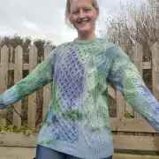 Hand dyed merino wool jumper M image 7