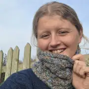 Hand Knitted wool blend headband/cowl image 1