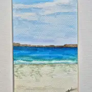 Mini original watercolour of seascape image 1