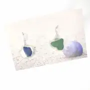 Sea pottery and sea glass earrings image 1