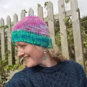 Hand Knitted hand dyed merino hat image 4