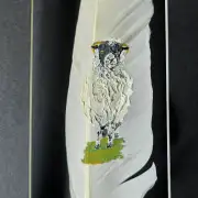 Sheep painted on a goose feather image 1