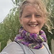 Hand Knitted thistle cowl image 1