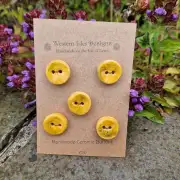 Ceramic button set of five image 1