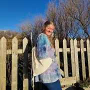 The Weaving Shed branded recycled cotton drawstring bag image 2