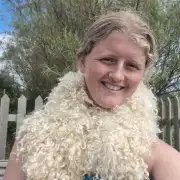 Felted wool collar - gotland image 1