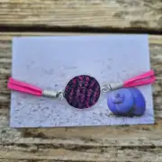 Two Sisters tweed and faux leather bracelet image 1