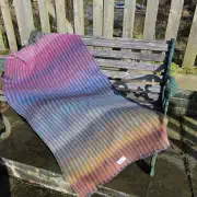 Two Sisters Tweed Throw Lambswool - rainbow! image 4