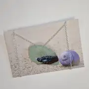 Painted sea glass necklace image 1