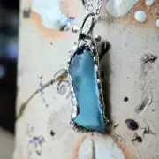 Sea Glass Necklace rare colour image 1