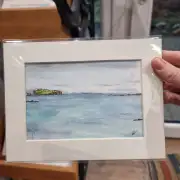 Mini original watercolour of a seascape image 1