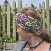 Hand Knitted thistle headband image 5
