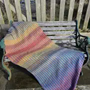 Two Sisters Tweed Throw Lambswool - rainbow! image 2