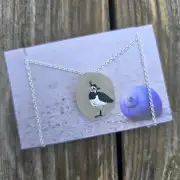 Painted sea glass necklace image 1