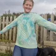 Hand dyed merino wool jumper M image 9
